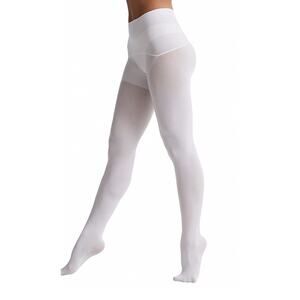 FROLA White Gloss Silky Seamless 80 Denier Tights NEW High Waist Tummy Control M
